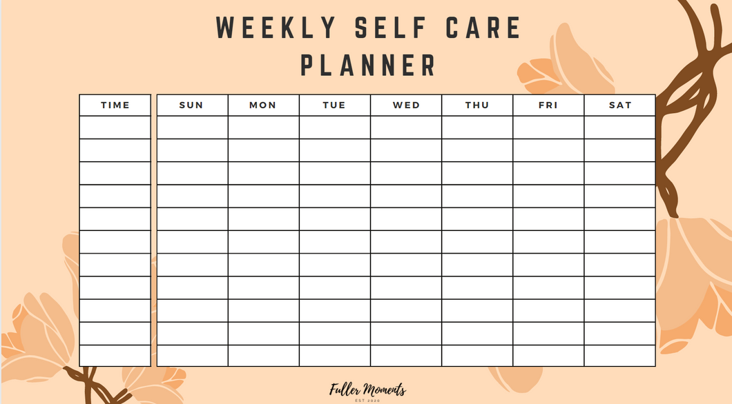 Weekly Self Care Planner